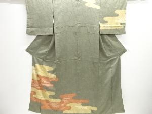 絞りヱ霞に花鳥模様刺繍訪問着